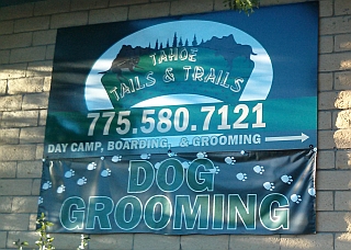 Door sign -- tahoe tails and trails.